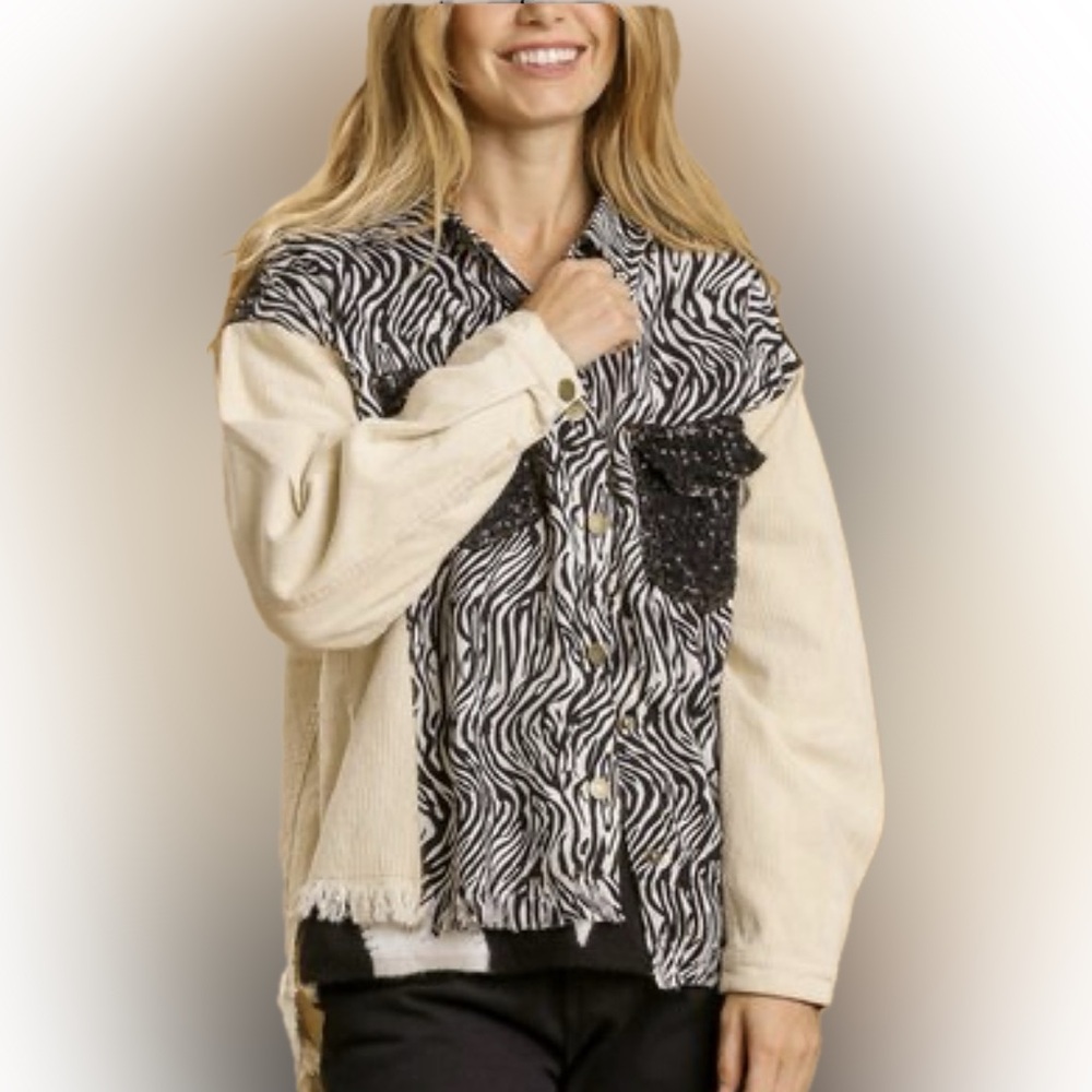 🌟Umgee Sequins Corduroy Jacket
